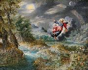 Jan Brueghel the Younger God creating the Sun, the Moon and the Stars painting